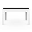 ID MARKET - Table à manger rectangle GEORGIA 6 personnes blanche et noire 140 x 80 cm - vignette