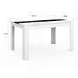 ID MARKET - Table à manger rectangle GEORGIA 6 personnes blanche et noire 140 x 80 cm - vignette