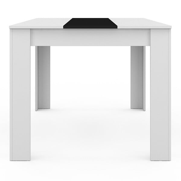 ID MARKET - Table à manger rectangle GEORGIA 6 personnes blanche et noire 140 x 80 cm - large
