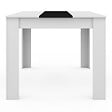 ID MARKET - Table à manger rectangle GEORGIA 6 personnes blanche et noire 140 x 80 cm - vignette