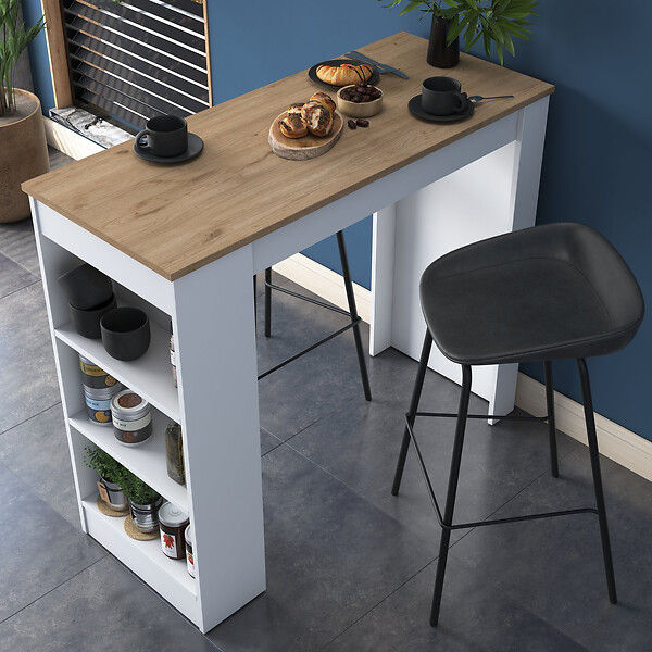 HABITAT ET JARDIN - Table de repas en bois "Juan" - 120 x 50 x 100 cm - Marron - large