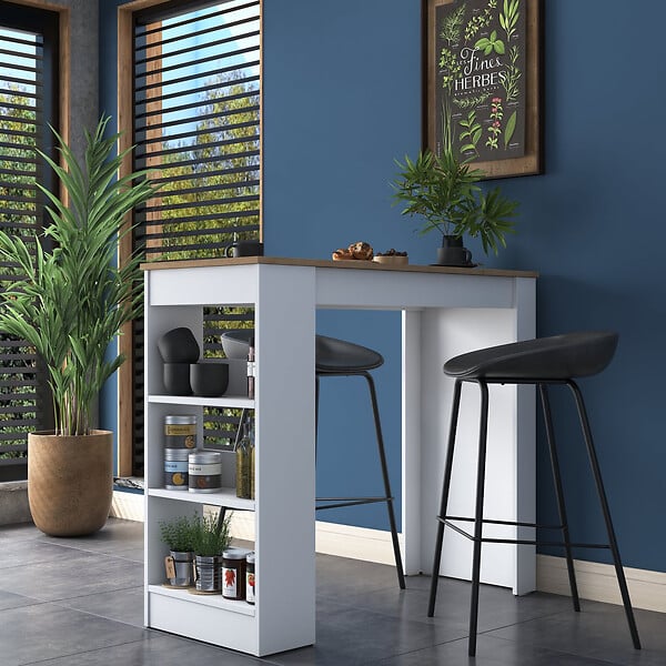 HABITAT ET JARDIN - Table de repas en bois "Juan" - 120 x 50 x 100 cm - Marron - large