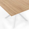 ID MARKET - Table à manger carrée ALIX 8 personnes pied araignée bois et blanc 110 cm - vignette
