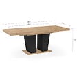 ID MARKET - Table à manger extensible rectangle ELIAD 6-10 personnes bois et noir 160-200 cm - vignette