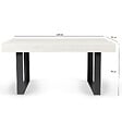 ID MARKET - Table à manger extensible rectangle PHOENIX 4-8 personnes bois gris 160-200 cm - vignette