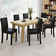 ID MARKET - Lot de 6 chaises HANNAH noires pour salle à manger - vignette