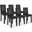 ID MARKET - Lot de 6 chaises HANNAH noires pour salle à manger - vignette