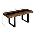 ID MARKET - Table à manger extensible rectangle PHOENIX 4-8 personnes bois effet vieilli et noir bande centrale noire 160-200 cm - vignette