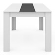 ID MARKET - Ensemble table à manger GEORGIA 140 cm blanche et grise et 6 chaises ROMANE grises - vignette