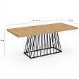 ID MARKET - Table à manger extensible rectangle YUNA 6-10 personnes plateau bois et pied filaire en métal noir 160 - 200 cm - vignette