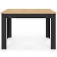 ID MARKET - Table à manger rectangle ROZY 4 personnes noire plateau façon hêtre 110 cm - vignette