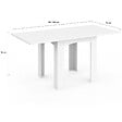 ID MARKET - Table à manger extensible rectangle DONA 4-8 personnes blanche 80-160 cm - vignette