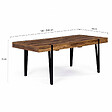 ID MARKET - Table à manger extensible rectangle AUSTRIA 6-10 personnes bois foncé pied épingle noir 160-200 cm - vignette