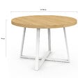 ID MARKET - Table à manger fixe ronde SELMA 4-6 personnes bois et blanc 110 cm - vignette