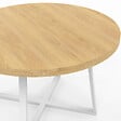 ID MARKET - Table à manger fixe ronde SELMA 4-6 personnes bois et blanc 110 cm - vignette