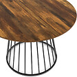 ID MARKET - Table à manger ronde YUNA 6 personnes plateau bois foncé HAWKINS et noir 110 cm - vignette
