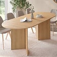 ID MARKET - Table à manger extensible ovale MARTHE 6 -10 personnes bois façon hêtre 160-200 cm - vignette
