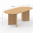 ID MARKET - Table à manger extensible ovale MARTHE 6 -10 personnes bois façon hêtre 160-200 cm - vignette