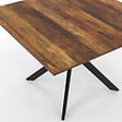 ID MARKET - Table à manger carrée ALIX 8 personnes pied araignée noir et plateau bois foncé HAWKINS 110 cm - vignette