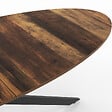 ID MARKET - Table à manger ovale ALIX 10 personnes pied araignée noir et plateau bois foncé HAWKINS 200 cm - vignette