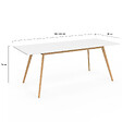 ID MARKET - Ensemble table à manger extensible INGA 160-200 cm et 6 chaises SARA blanches design scandinave - vignette