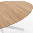 ID MARKET - Table à manger ovale ALIX 8 personnes pied araignée bois et blanc 150 cm - vignette
