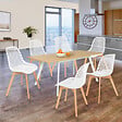 ID MARKET - Lot de 6 chaises MANDY blanches pour salle à manger - vignette