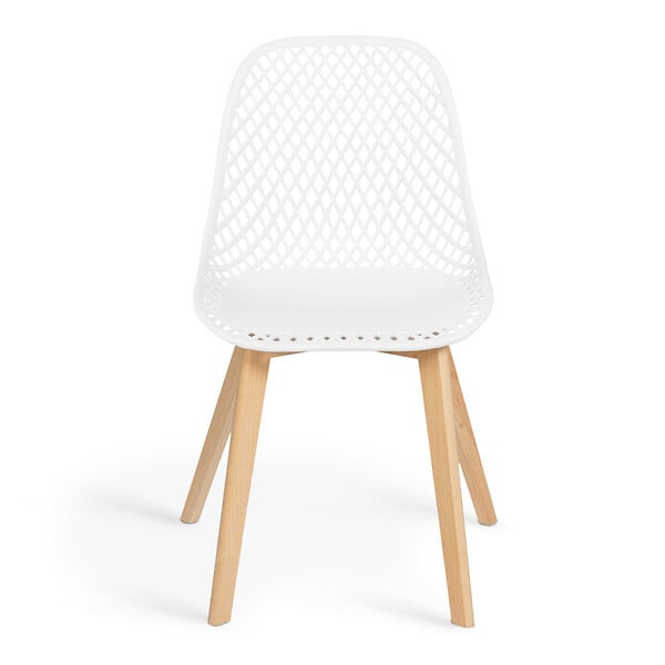 ID MARKET - Lot de 6 chaises MANDY blanches pour salle à manger - large