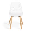 ID MARKET - Lot de 6 chaises MANDY blanches pour salle à manger - vignette