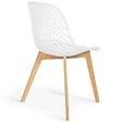ID MARKET - Lot de 6 chaises MANDY blanches pour salle à manger - vignette