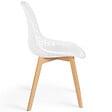 ID MARKET - Lot de 6 chaises MANDY blanches pour salle à manger - vignette