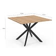 ID MARKET - Table à manger carrée ALIX 8 personnes pied araignée bois et noir 110 cm - vignette