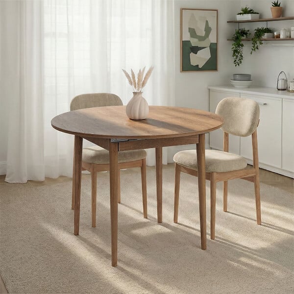 HABITAT ET JARDIN - Table à manger extensible en bois "Viona" 100 x 100 x 75 cm - Le chêne de Kafka - large