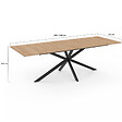 ID MARKET - Table à manger extensible rectangle ALIX 8-12 personnes pied araignée bois et noir 200-240 cm - vignette