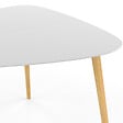 ID MARKET - Table à manger GAIA 4 personnes plateau blanc pieds bois 110 cm - vignette