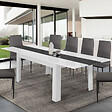 ID MARKET - Table à manger extensible rectangle GEORGIA 6-10 personnes blanche et grise 140-220 x 90 cm - vignette