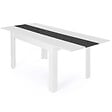 ID MARKET - Table à manger extensible rectangle GEORGIA 6-10 personnes blanche et grise 140-220 x 90 cm - vignette