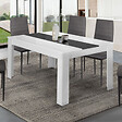 ID MARKET - Table à manger extensible rectangle GEORGIA 6-10 personnes blanche et grise 140-220 x 90 cm - vignette