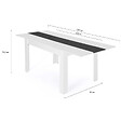 ID MARKET - Table à manger extensible rectangle GEORGIA 6-10 personnes blanche et grise 140-220 x 90 cm - vignette