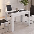ID MARKET - Table à manger rectangle ROZY 4 personnes blanche et grise 110 cm - vignette