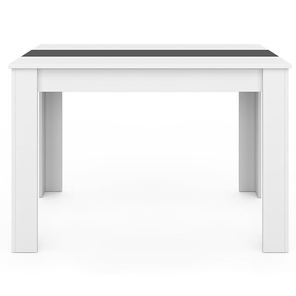ID MARKET - Table à manger rectangle ROZY 4 personnes blanche et grise 110 cm - large