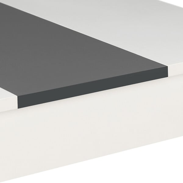 ID MARKET - Table à manger rectangle ROZY 4 personnes blanche et grise 110 cm - large