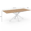 ID MARKET - Table à manger extensible rectangle ALIX 6-10 personnes bois et blanc 160-200 cm - vignette