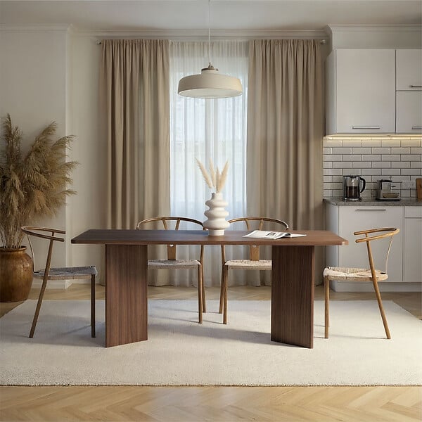 HABITAT ET JARDIN - Table à manger en bois "Linza" 180 x 90 x 75 cm - Noyer - large