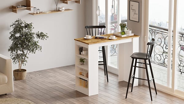 HABITAT ET JARDIN - Table de repas en bois "Setup" - 120 x 52 x 102 cm - Marron - large