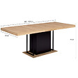 ID MARKET - Table à manger extensible rectangle UGO 6-10 personnes bois façon hêtre et noir 160-200 cm - vignette