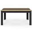 ID MARKET - Table à manger rectangle GEORGIA 8 personnes noire et imitation hêtre 160 x 90 cm - vignette