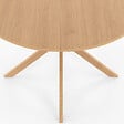 ID MARKET - Table à manger ronde ALIX 6 personnes pied araignée bois effet hêtre 110 cm - vignette