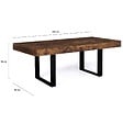 ID MARKET - Table à manger rectangle PHOENIX 8 personnes bois effet vieilli et noir 200 cm - vignette