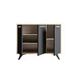 HABITAT ET JARDIN - Buffet en bois "Piffa" - 100 x 35 x 82 cm - Gris anthracite - vignette